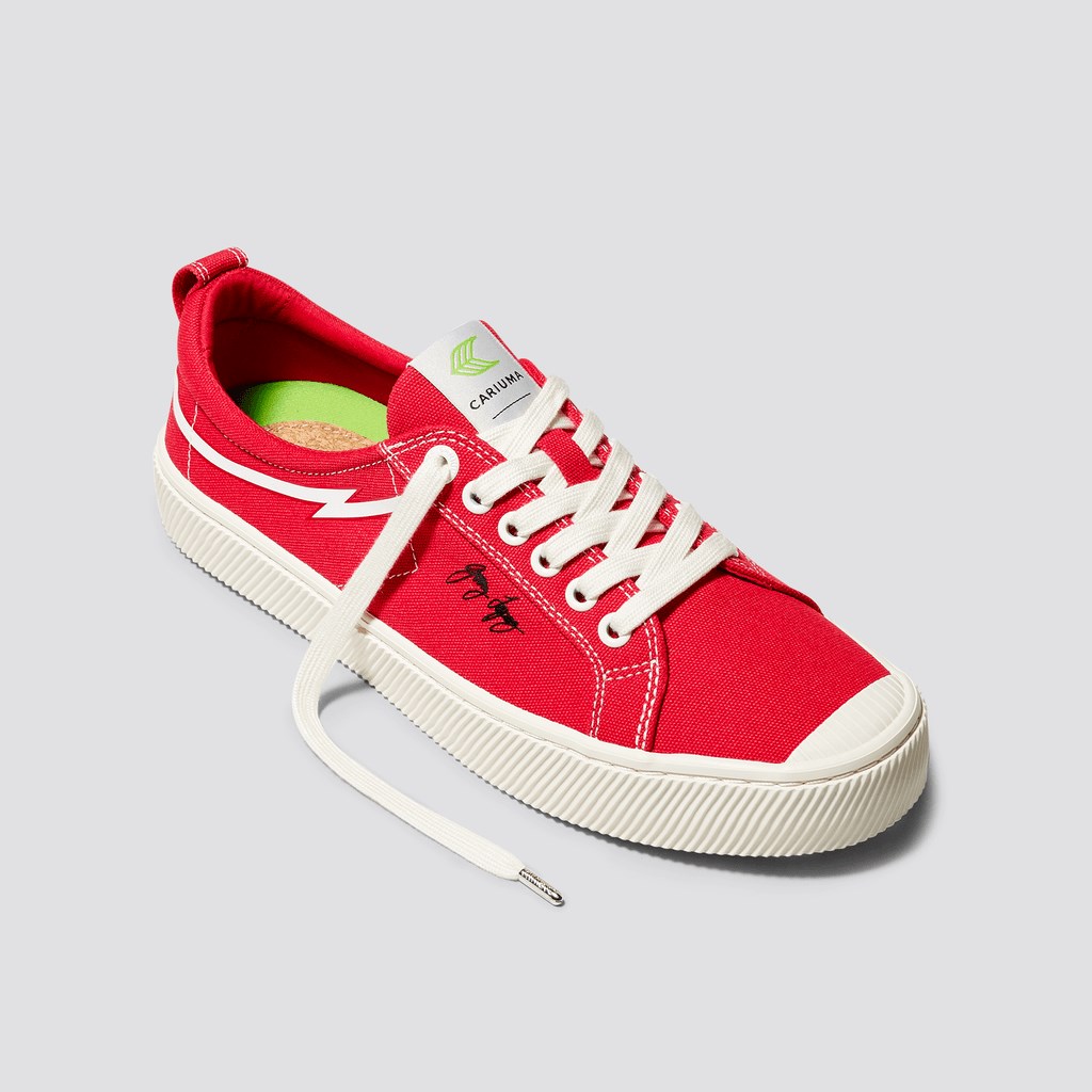 OCA LOW Cariuma Low Top Tela Vegan Rouge Femme | GTD-5204294